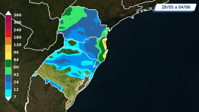 previsão do tempo Sul, 26/5